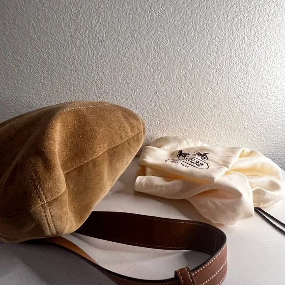 Coach Tan Suede Shoulder Bag - Picture 3 of 7